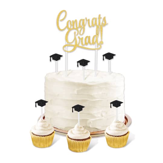 Beistle Congrats Grad! Cake Toppers & Picks Set